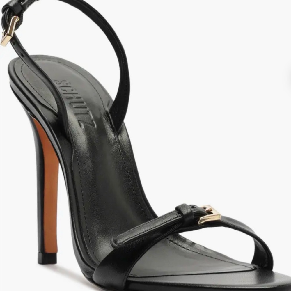 Schutz Aurora Black Sling Mid Leather - Picture 3 of 6